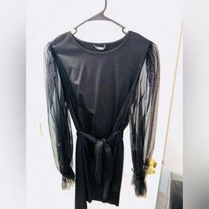 NWOT black mesh long sleeves